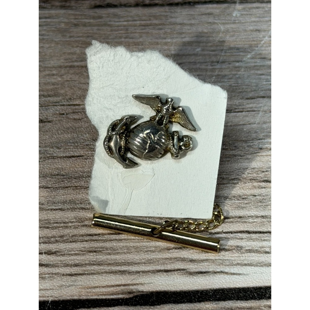 United States Marine Corp Pin Silver with Chain